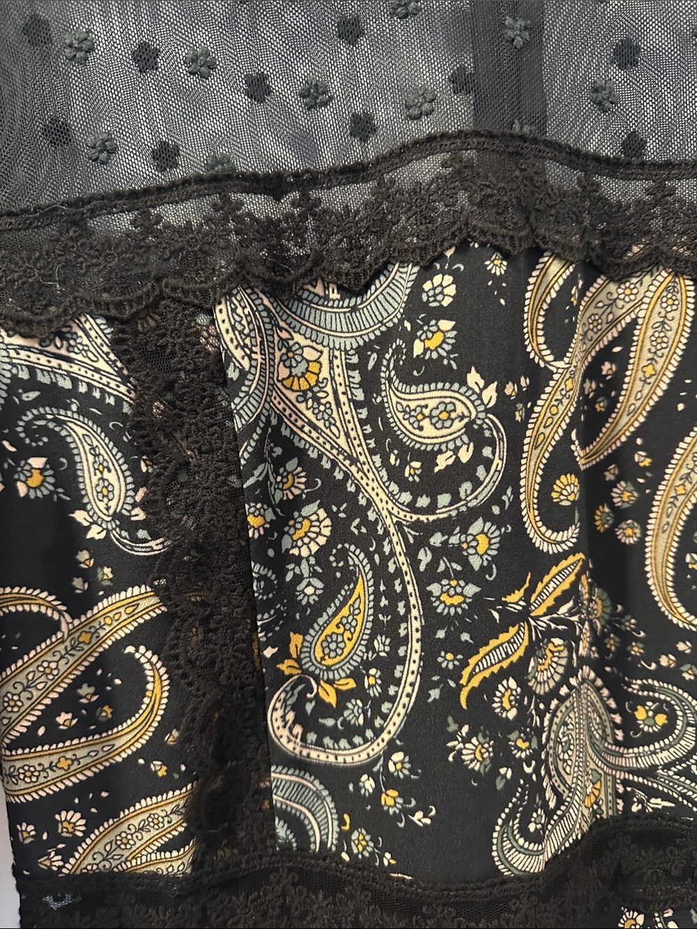 CUPCAKES AND CASHMERE Black Paisley Lace Long Sleeve Mini Dress SzS Feminine EUC - Picture 9 of 17